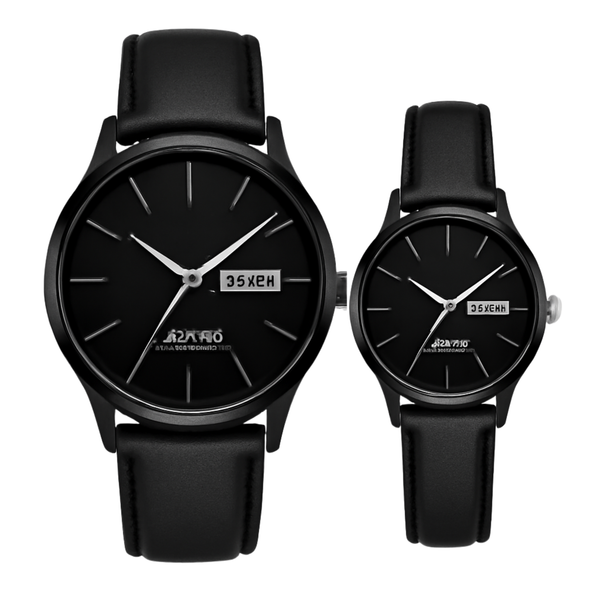 Elegant Black Luxury Wristwatch Set for Couples – Premium Watches for Him and Her Rs-/2150