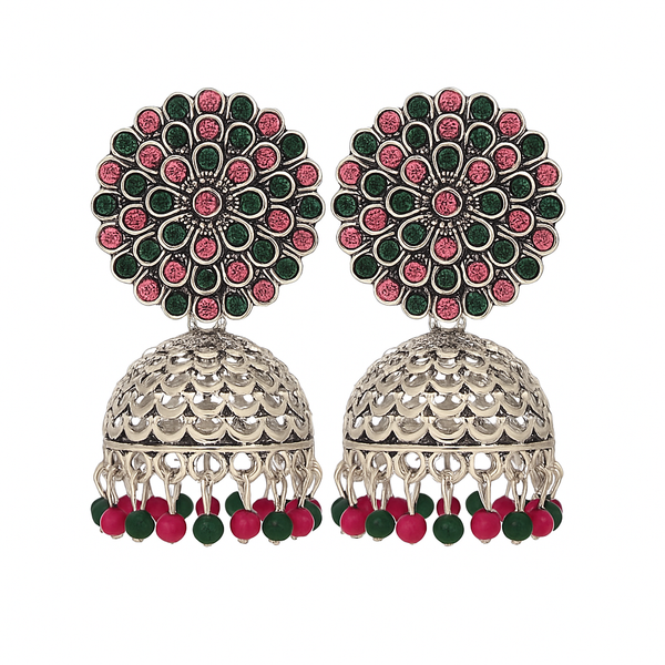 Plated Jhumkay Earring in Pink Color Only in /-750