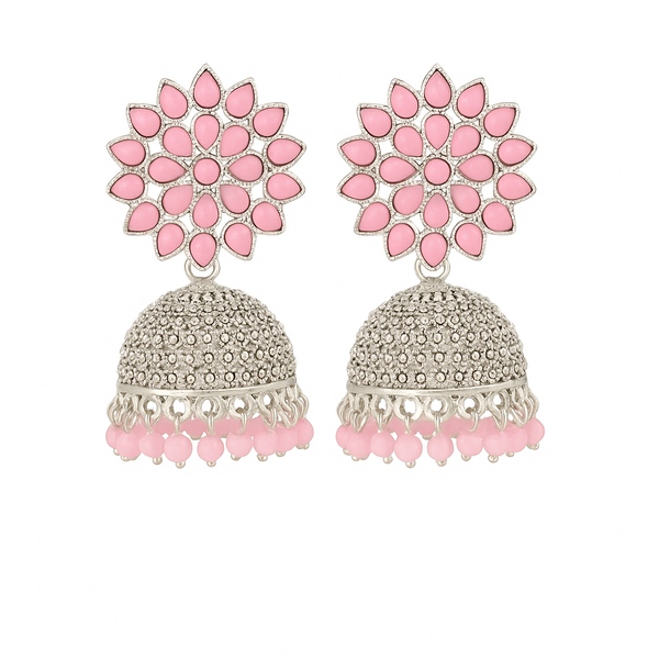 Plated Jhumkay Earring in Pink Color Only in /-750
